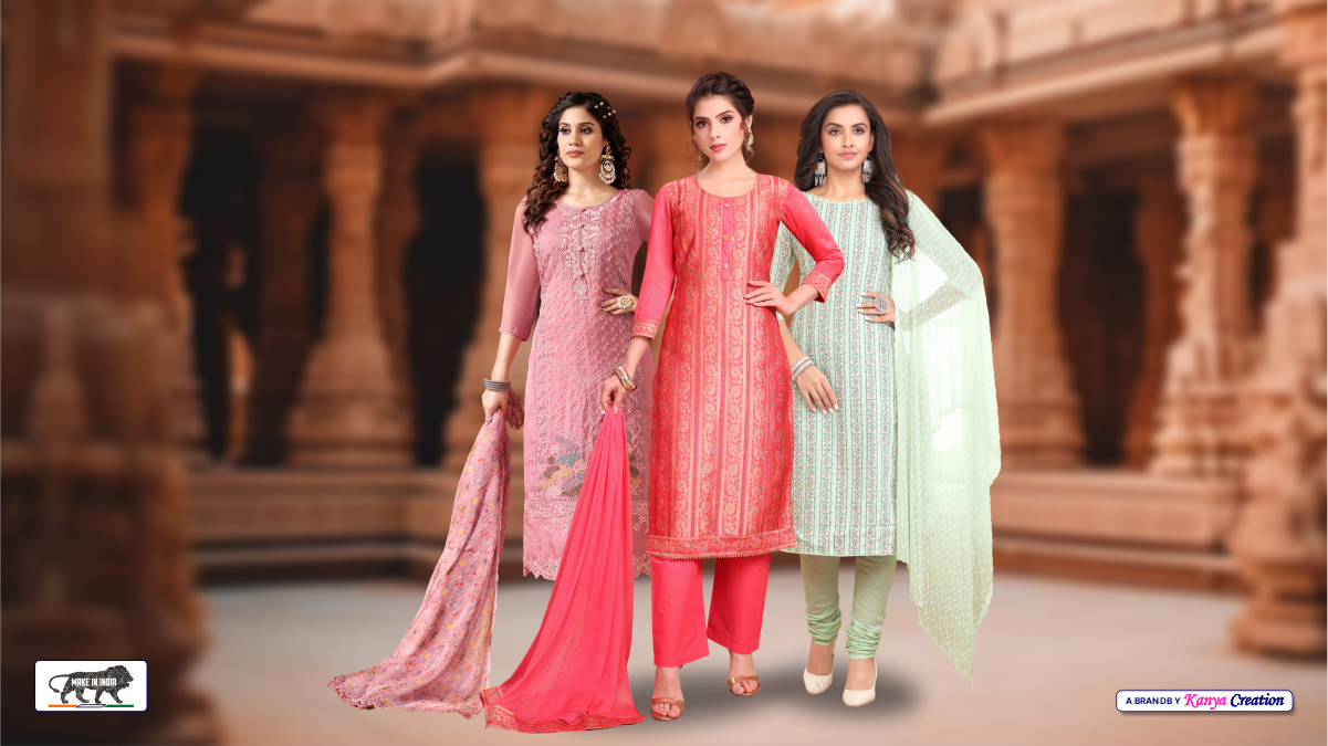 High-resolution digital prints – Vibrant unstitched fabric sets for B2B wholesale